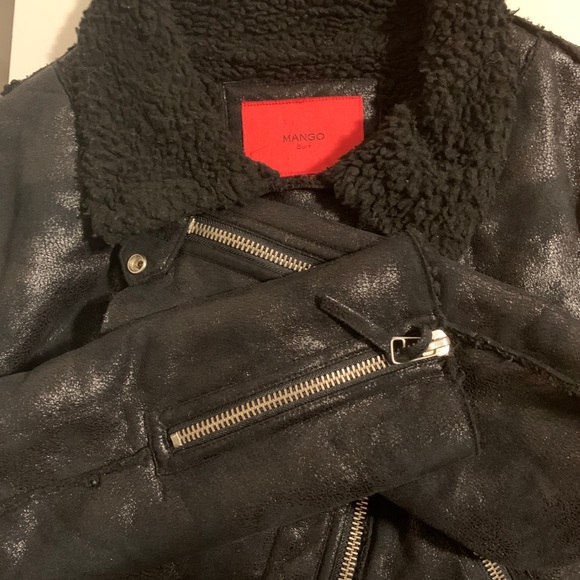 Mango Faux Fur Biker Jacket - Picture 5 of 14